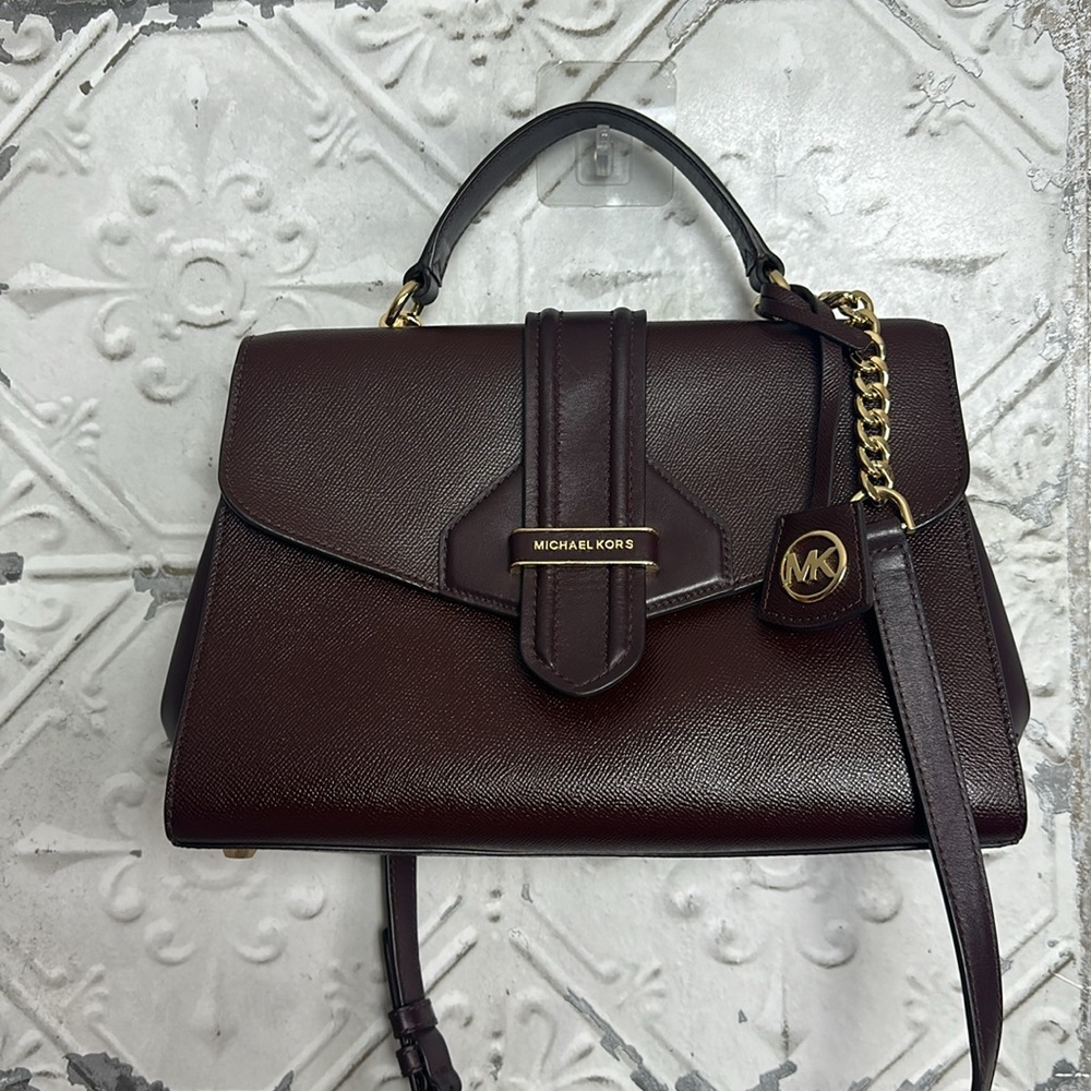 Michael Kors dark wine Leather Handbag - Picture 2 of 11